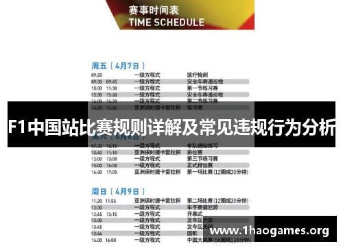 F1中国站比赛规则详解及常见违规行为分析 F1中国站比赛规则详解及常见违规行为分析